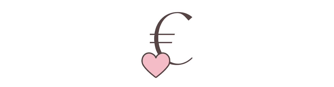 Pictogramme Euros avec un coeur